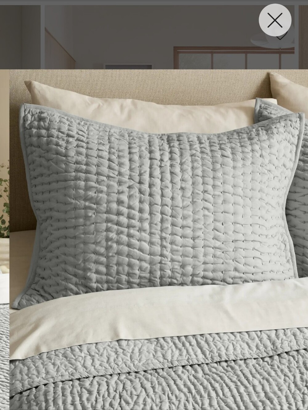 Quince 4 Linen King Pillow Shams, Sea Mist/Butter, NEW! - Picture 4 of 15